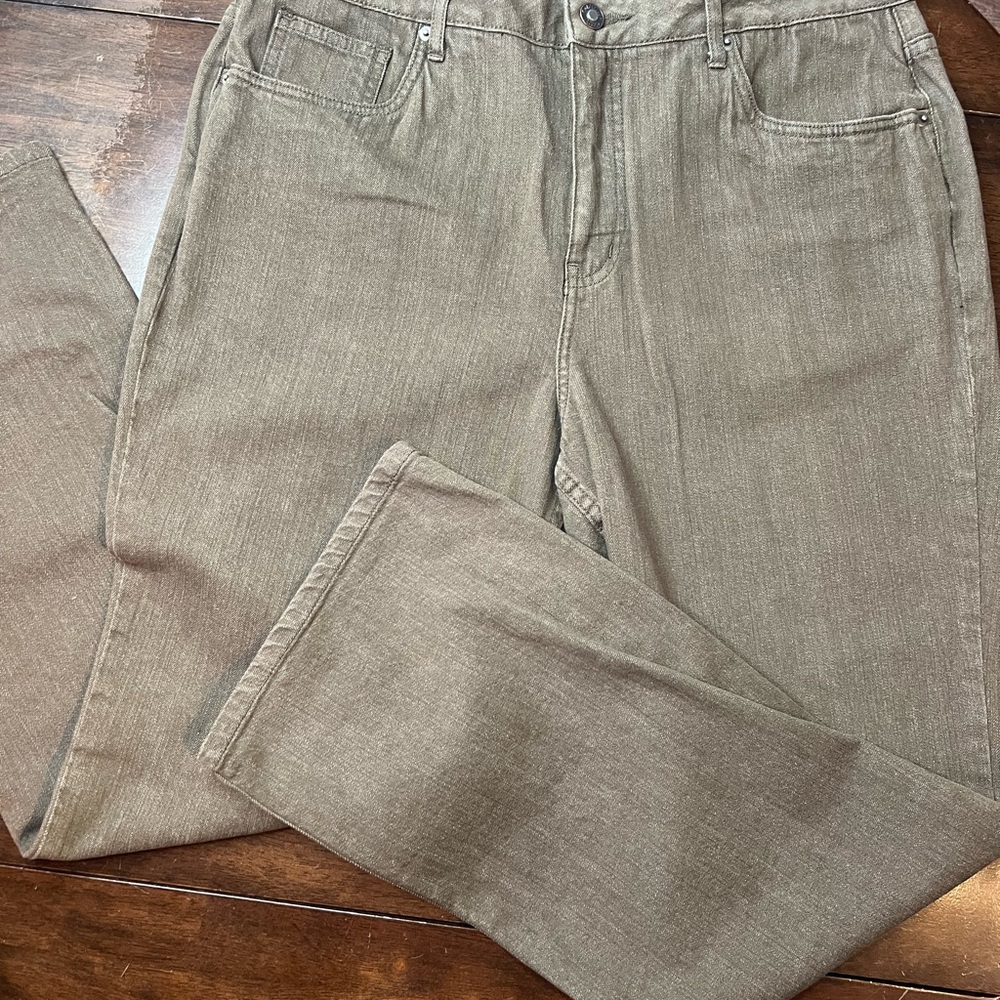 Coldwater Creek Olive Green Denim Jeans